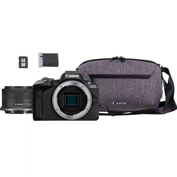 Digitálny fotoaparát Canon R50 + RF-S 18-45 IS STM Travel KIT čierny

