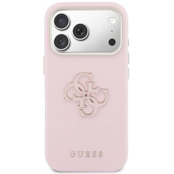 Kryt na mobil Guess PU Resin Logo na Apple iPhone 17 Pro ružový

