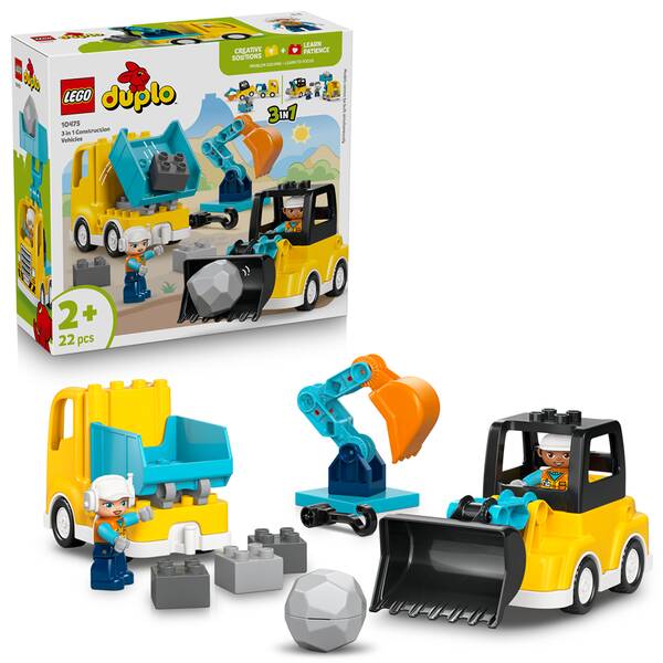 Stavebnica LEGO® DUPLO® 10475 Vozidlá na stavbe 3 v 1 


