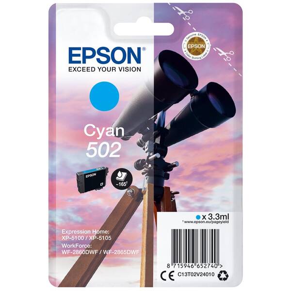 Cartridge Epson 502, 165 strán 

