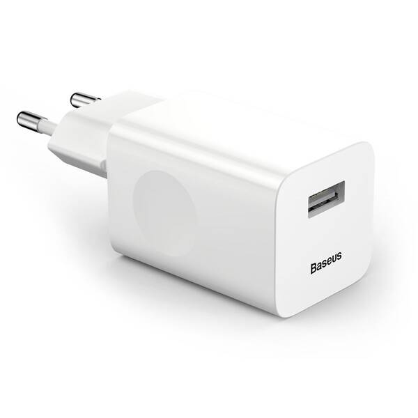 Nabíjačka do siete Baseus 1xUSB, Quick Charge 3.0, 24W biela

