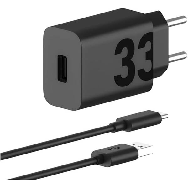 Nabíjačka do siete Motorola TurboPower 33W + USB-C kábel 1m čierna

