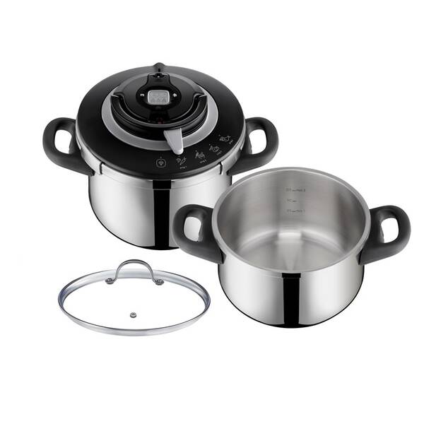 Tlakový hrniec Tefal P4552030, 6 l + 4,5 l nerez

