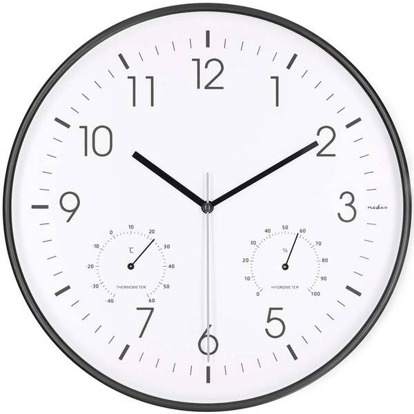 Nástenné hodiny Nedis CLWA4226BK čierne/biele

