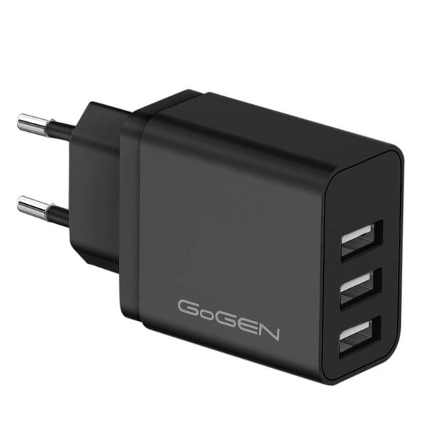 Nabíjačka do siete GoGEN ACH 301, 3x USB-A, 15,5W čierna

