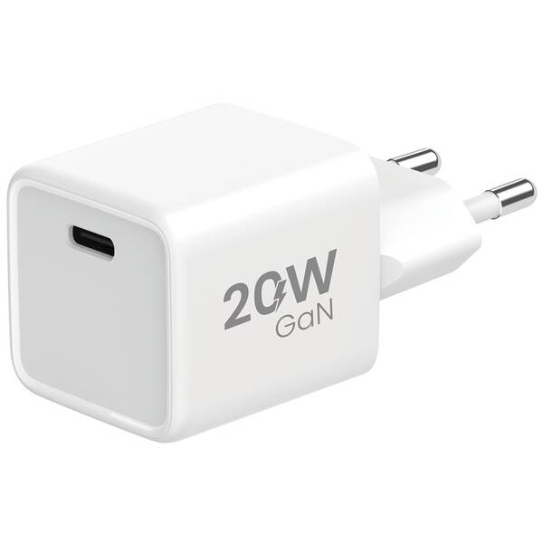 Nabíjačka do siete WG GaN, 1xUSB-C, PD 20W biela

