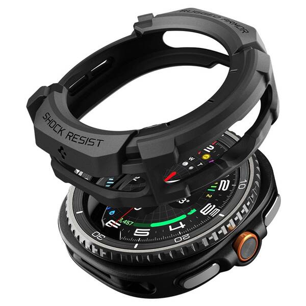 Ochranné puzdro Spigen Rugged Armor na Samsung Galaxy Watch 8 Classic (46mm) čierny

