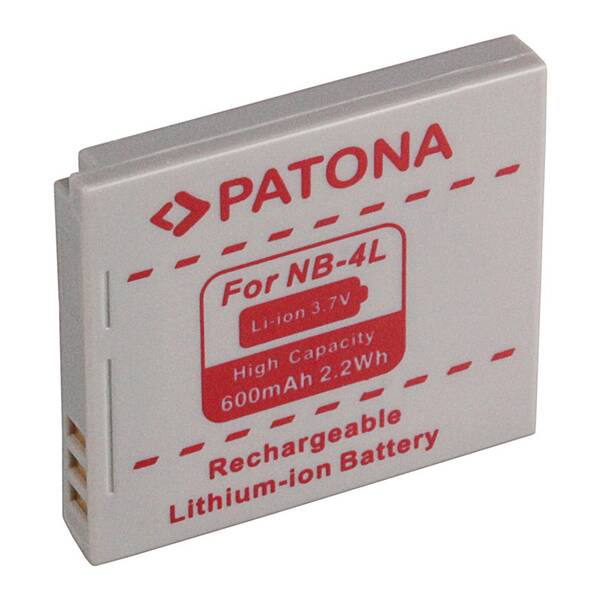 Batéria PATONA NB-4L 600 mAh (Canon) sivá


