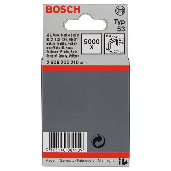 Sponky do sponkovačky Bosch PRO 2.609.200.210 (5000 ks) 

