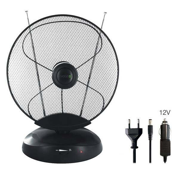 Izbová anténa Evolveo Xany 4 LTE 230/12V, 50dBi aktívna izbová DVB-T/T2, LTE filter 

