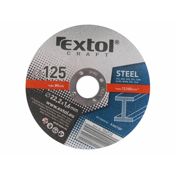 Rezací kotúč Extol Craft 125x1,6x22,2mm (5 ks) 

