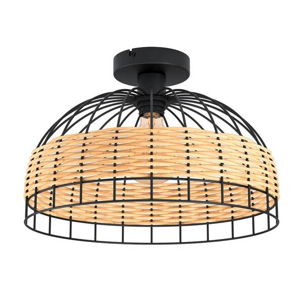 LED stropné svietidlo Eglo Anwick čierne/drevené

