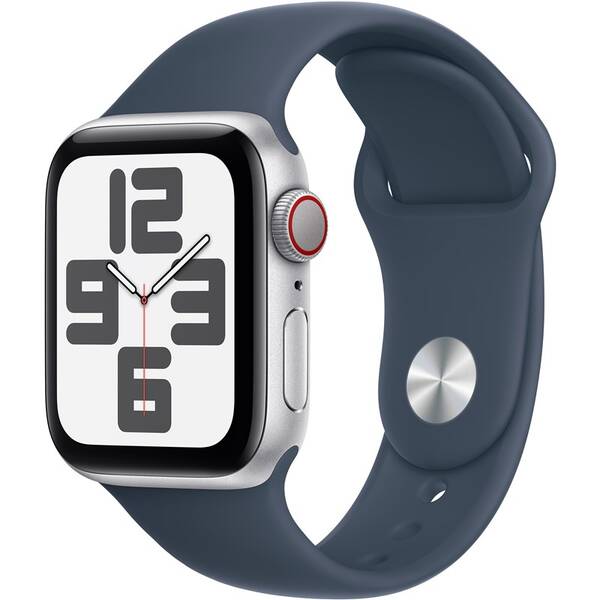 Inteligentné hodinky Apple GPS + Cellular 44mm puzdro zo strieborného hliníka - búrkovo modrý športový remienok - M/L 

