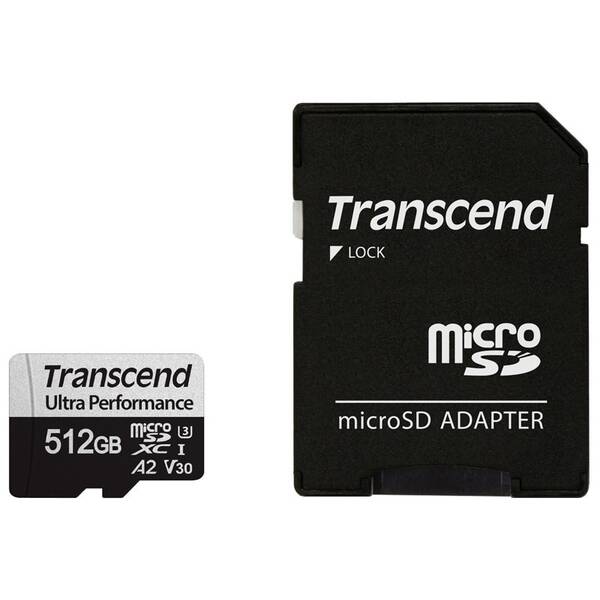 Pamäťová karta Transcend 512GB UHS-I U3 (160R/125W) + adaptér 

