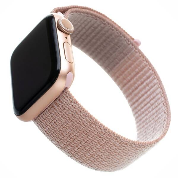Remienok FIXED Nylon Strap na Apple Watch 38/40/41 mm - ružovo zlatý 

