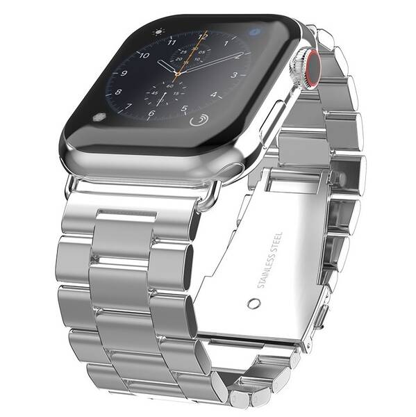 Remienok Swissten na Apple Watch, kovový, 38/40/41 mm strieborný

