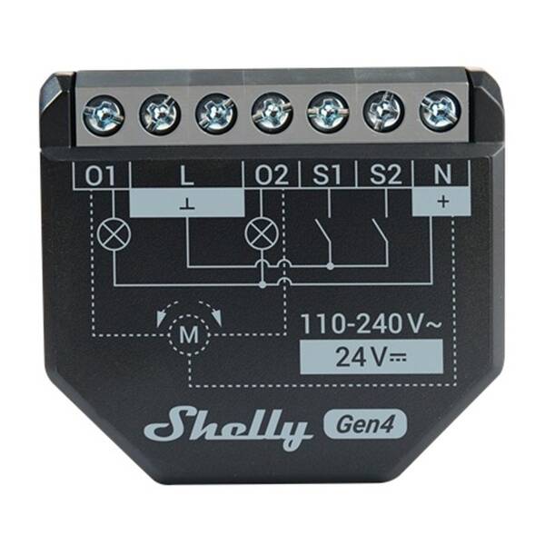 Modul Shelly Gen4 2PM, 2kanálový modul pre riadenie žalúzií, WiFi, Zigbee čierny

