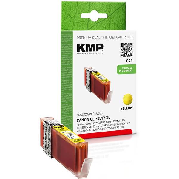 Cartridge Kmp Canon CLI-551XLY, 715 stran žltá

