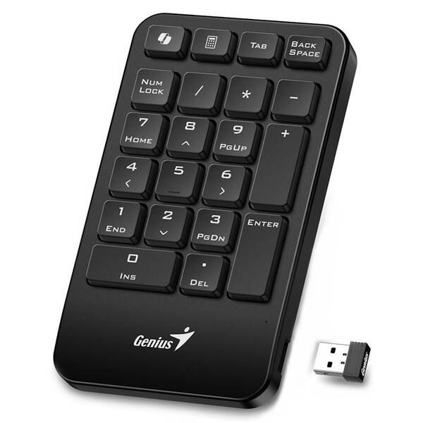 Klávesnica Genius NumPad 1000, numerická, bezdrôtová 2,4 GHz, copilot, USB čierna

