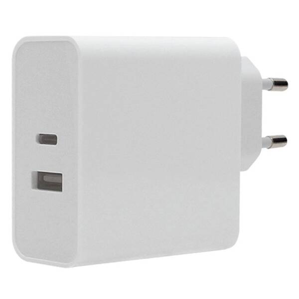 Nabíjačka do siete WG USB QC3.0 18W, USB-C PD 45W + USB-C kábel biela

