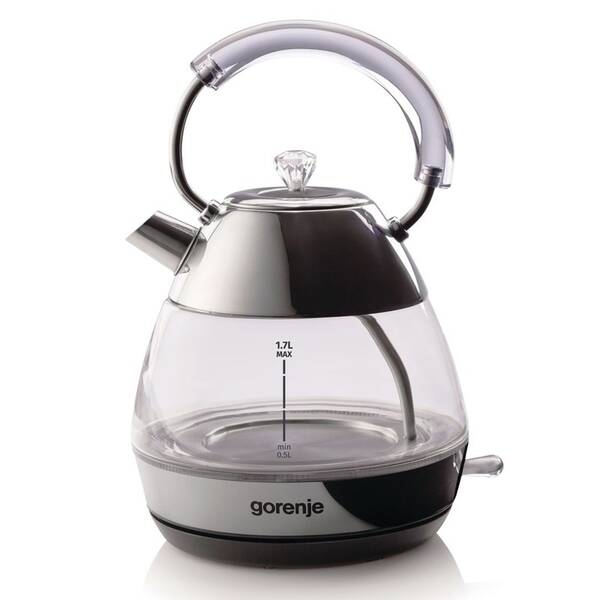 Rýchlovarná kanvica Gorenje K17GPD nerez/sklo

