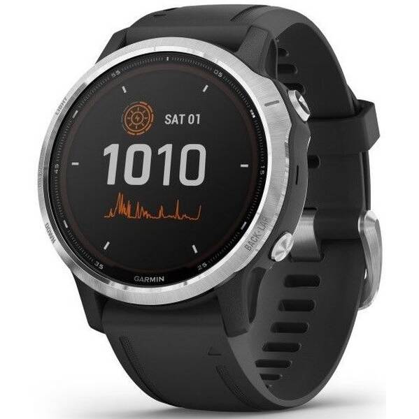 Inteligentné hodinky Garmin fenix6S Solar - Silver/Black Band 

