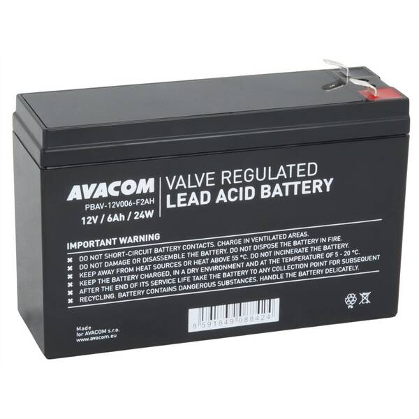 Olovený akumulátor Avacom 12V 6Ah F2 HighRate 


