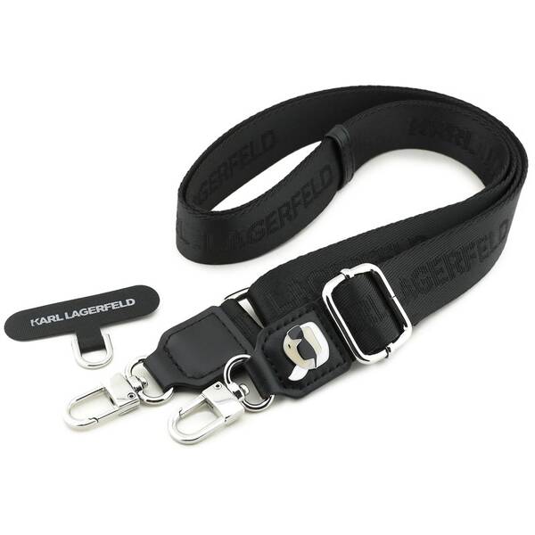Popruh na krk Karl Lagerfeld Universal Crossbody Karl Patch čierny

