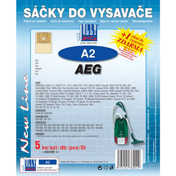 Vrecká pre vysávače Jolly A 2 (5 ks) 

