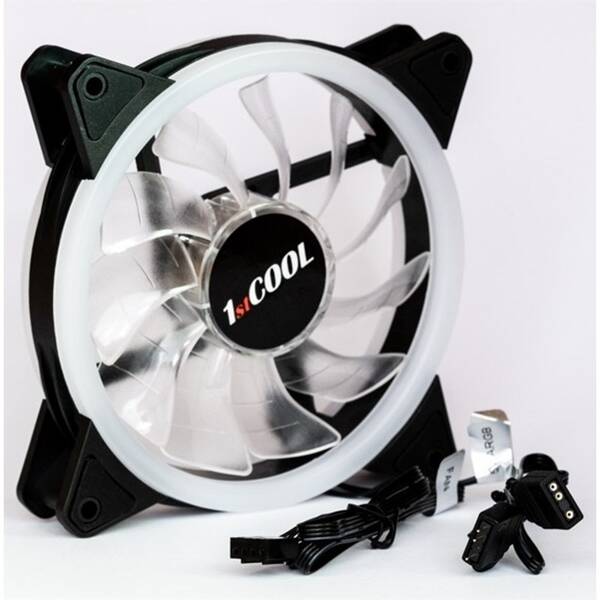 Ventilátor 1stCOOL AURA EVO Dual RING ARGB PWM čierny

