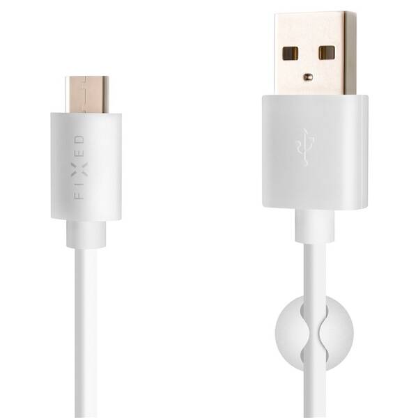Kábel FIXED USB/USB-C, USB 2.0, 2m biely

