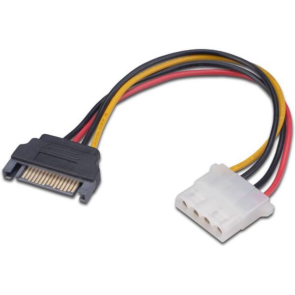 Kábel AKASA 4pin Molex na SATA 15cm 

