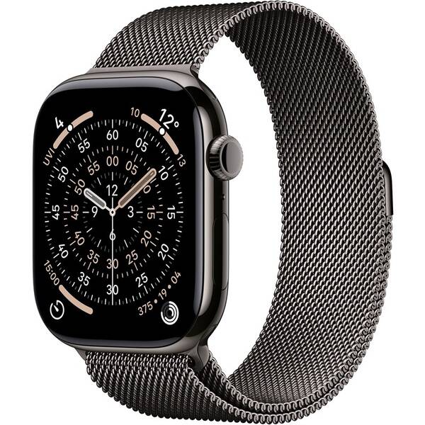 Inteligentné hodinky Apple GPS + Cellular 46mm bridlicovo sivý titán - bridlicovo sivý milánsky ťah - M/L 

