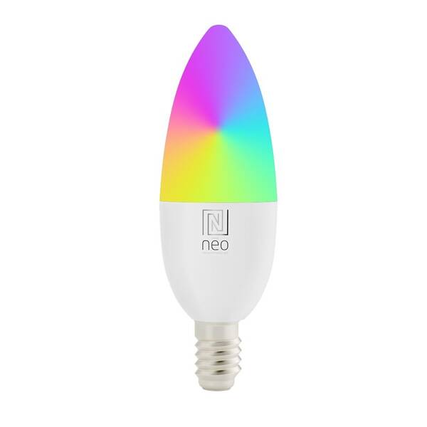 LED žiarovka IMMAX NEO SMART E14, C37, stmívatelná priehľadná

