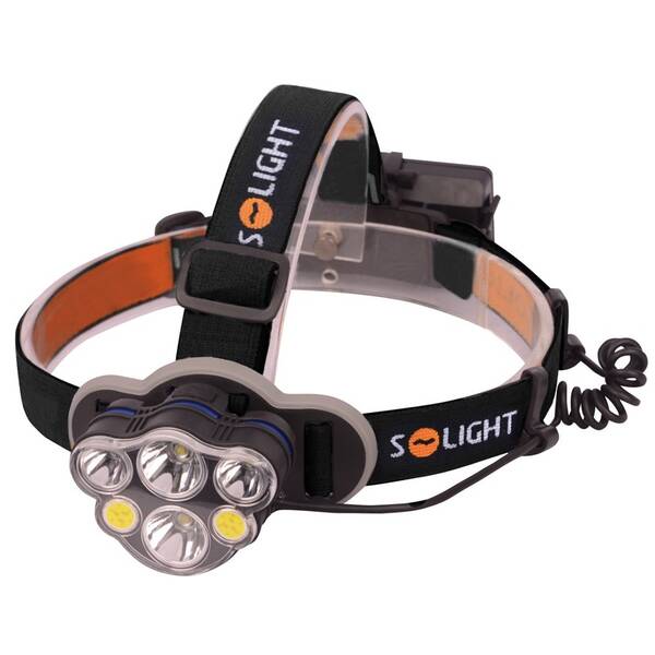 Čelovka Solight 550 lm, Li-Ion, USB čierna

