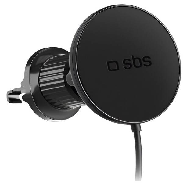Držiak na mobil SBS do mriežky s bezdrôtovým nabíjaním MagSafe 15W čierny

