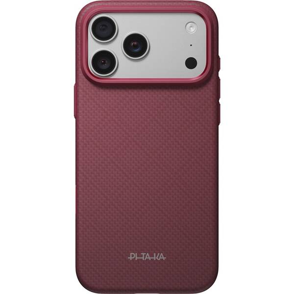 Kryt na mobil Pitaka Summa Argyle na Apple iPhone 18 Pro Max vínový

