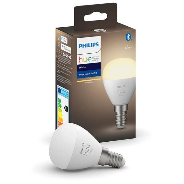 Inteligentná žiarovka Philips Bluetooth, 5,7W, E14, White 

