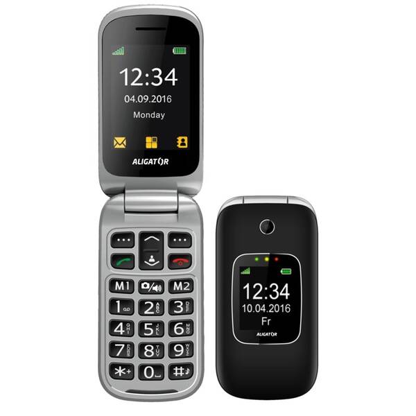 Mobilný telefón Aligator V650 Senior čierny/strieborný

