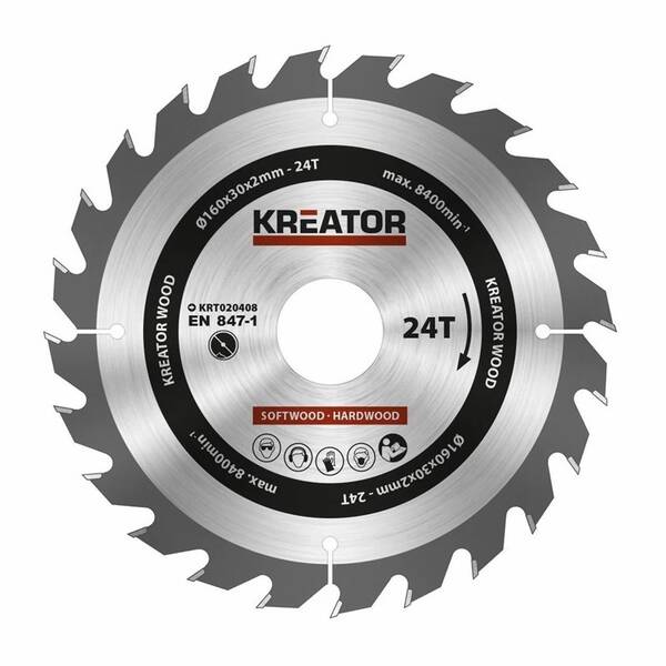 Pílový kotúč Kreator KRT020408 160mm 24T 

