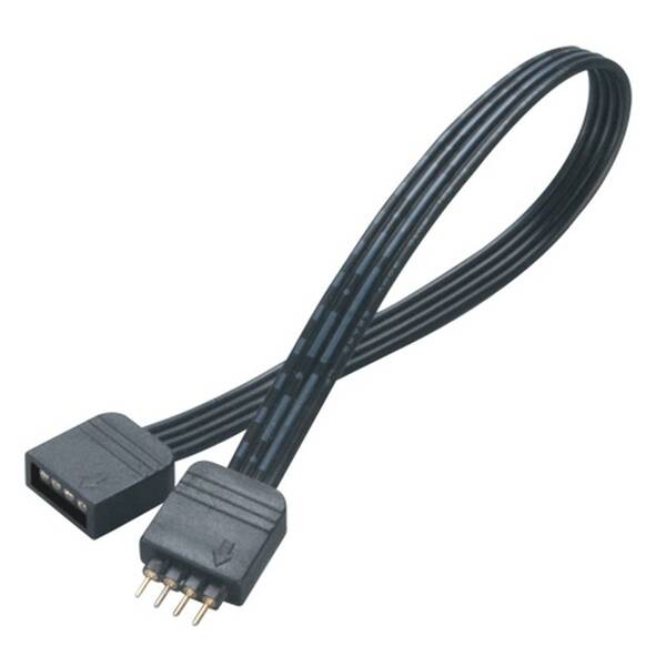 Adaptér AKASA LED StripLight Extension, RGB 4pin male to 4pin female čierny

