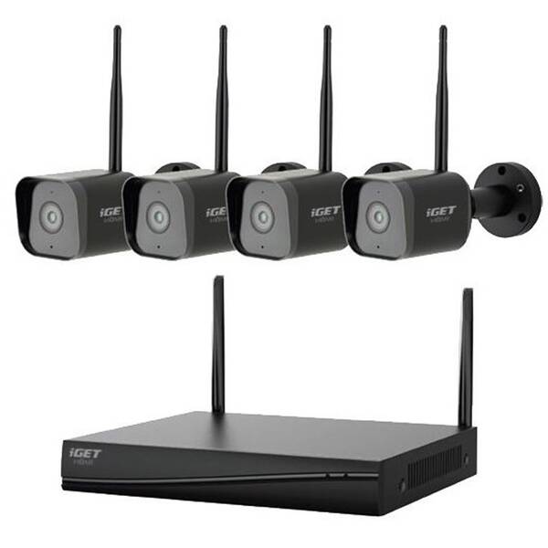 Kamerový systém iGET HOME Wi-Fi NVR N4C4 - Wi-Fi rekordér + 4x kamera čierny

