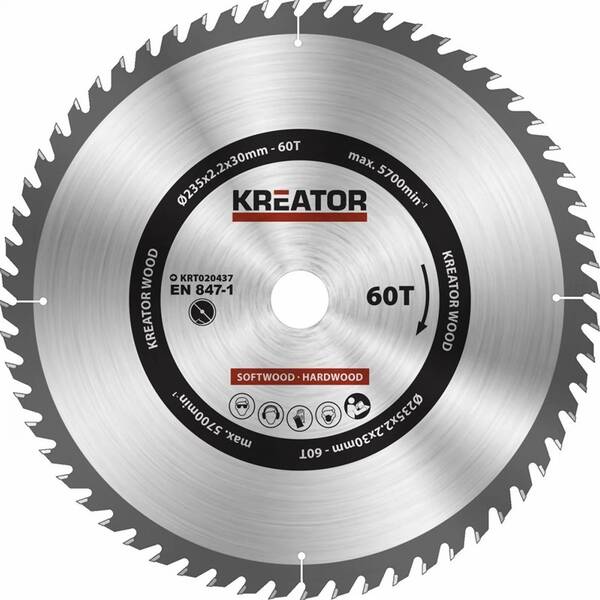 Pílový kotúč Kreator KRT020437 235mm 60T 

