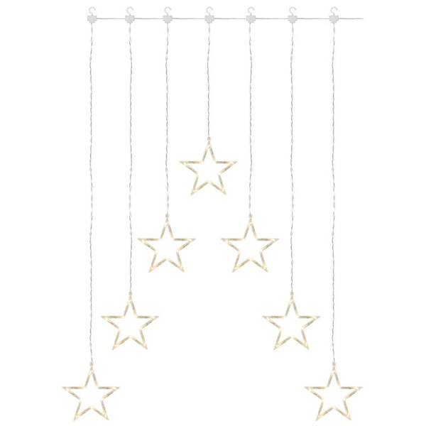 Vianočné osvetlenie EMOS 70 LED záves – 7 hviezd, 67 × 125 cm, vnútorné, teplá biela 

