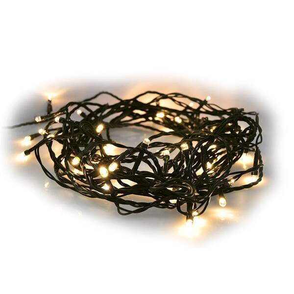 Vianočné osvetlenie Solight reťaz, 100 LED, 10+3m, 8 funkcií, časovač, IP44, teplá biela 

