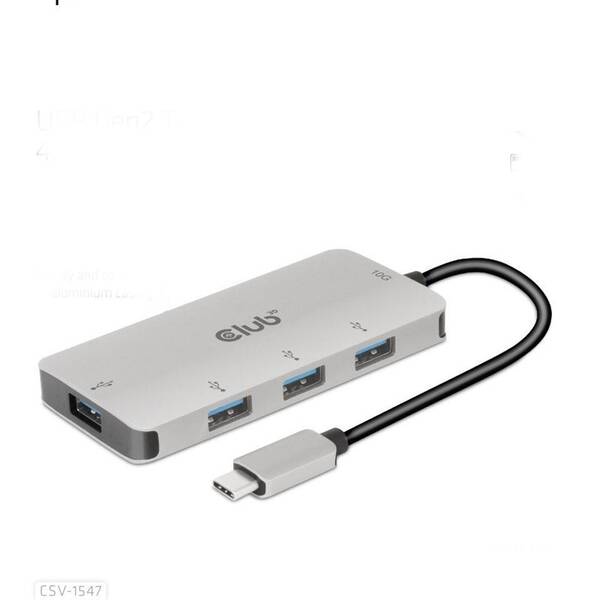 USB Hub Club3D USB-C Gen2 na 10Gbps 4x USB Type-A 

