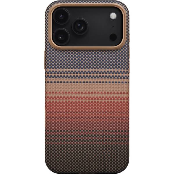 Kryt na mobil Pitaka Aramid UltraGuard Sunset na Apple iPhone 17 Pro hnedý/oranžový

