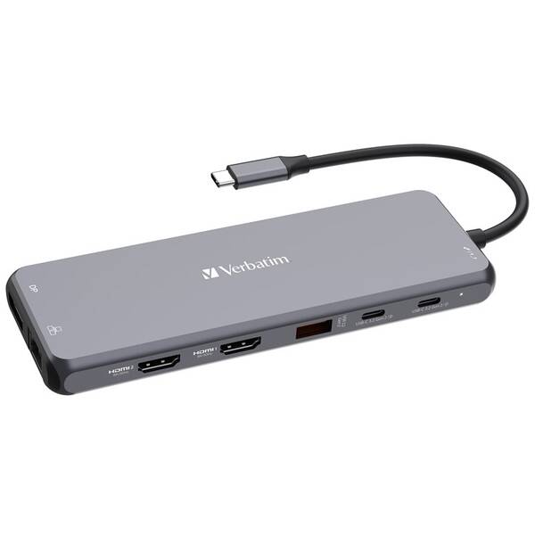 USB Hub Verbatim USB-C Pro Multiport 13 Port strieborný

