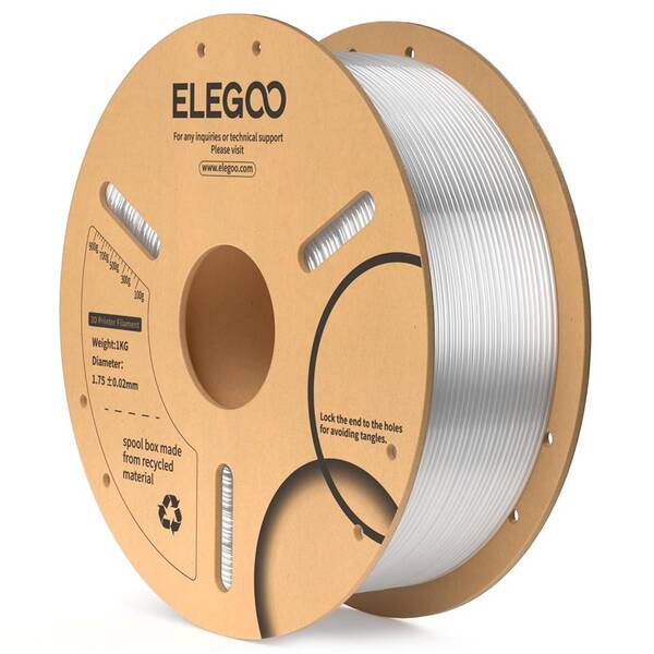 Tlačová struna (filament) Elegoo PLA 1,75mm priehľadný

