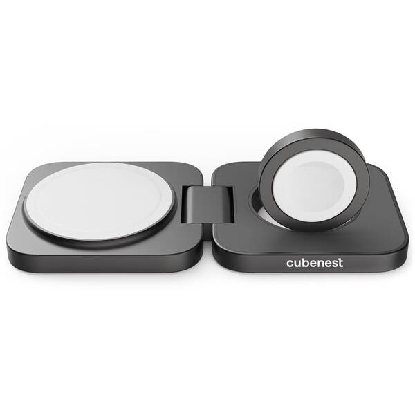 Bezdrôtová nabíjačka Cubenest S211 Pre 2v1 s podporou uchytenia MagSafe sivá

